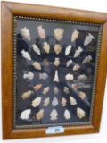 Nice Framed Collection of Sauk Co Arrowheads