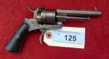 Antique Leige Pin Fire 30 cal Revolver