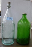 Pair of Fox Head Embossed Bottles