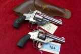 Pair of Antique Top Break Nickel Finish Revolvers
