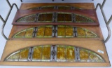 Lot of 4 leaded Stained Glass Boxcar Windows