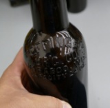 Lot of 10 Embossed Effinger Brewery Beer Bottles