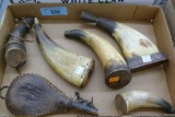 Lot of Vintage Powder Horns & Flasks