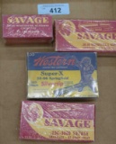 4 Empty Collectible Savage & Western Shell Boxes
