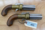 Pair of Contemporary 4 Bbl Pepperbox Pistols