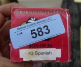20 rds of 43 Spanish Ammo