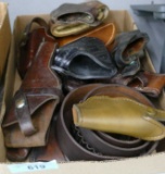 Box of Leather Pistol Holsters