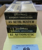 100 rds Browning 45 Auto Match Ammo