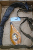 Small Hercules Powder Tin & Leather Shot Flask