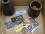 Victor & Edison Data Tags & Leather Dice Game lot
