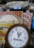 Winchester Sign, Hunting Bucket & Beretta Clock