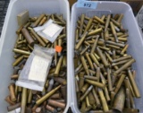 2 Small Totes of Vintage Brass Ammo