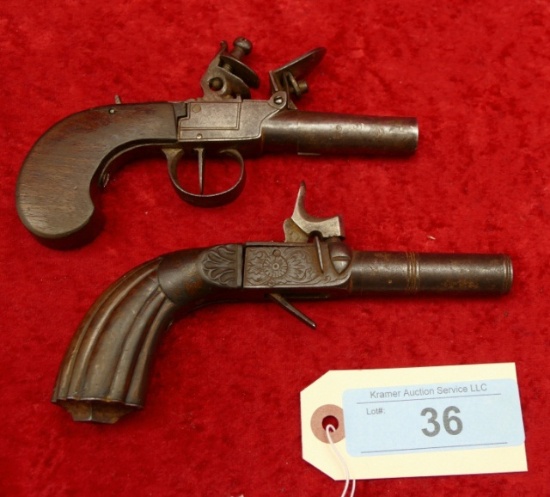 Pair of Early Screw Bbl Pistols