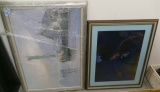 Pair of Framed Prints: Oil Ship & Creepy Clown