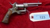 Antique Belgium Pin Fire Revolver