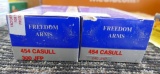 100 rds of 454 Casull Freedom Arms Ammo