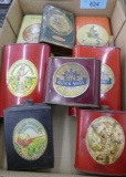 Box of Collectible Tin Powder Cans