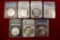Group of Slabbed Morgan and Peace Silver Dollars