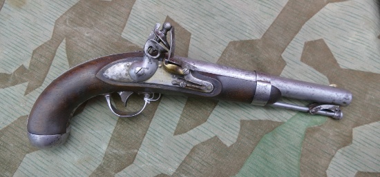 US R Johnson Model 1836 Flintlock Pistol