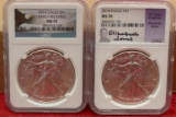 Pair of Slabbed 2014 Silver Eagles