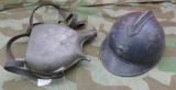 WWI French M15 Adrian Helmet & Canteen