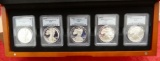 5 Slabbed US Silver Eagle Coins