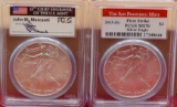 Pair of slabbed 2013 Silver Eagles