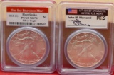 Pair of slabbed 2013 Silver Eagles