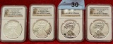 4 - 2012 US Silver Eagle Coins