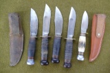 5 assorted Marbles Hunting Knives