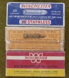 3 full boxes of Winchester 401 Ammo
