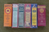 6 Vintage Wrapped Gun Grease Containers