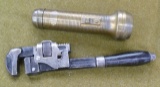 Fine Winchester Pipe Wrench & Flashlight