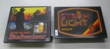 Light up Budweiser & Strohs Beer Light Pair