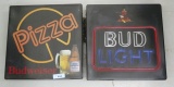 Budweiser & Bud Light Beer Light Pair