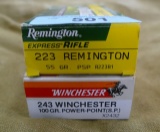 20 rds of 223 Remington & 20 rds of 243 Ammo