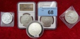 3 Silver Rounds & 2 Slabbed Commemoratives Lot