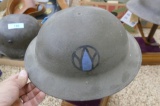 Nice WWI Dough Boy Helmet w/liner & Unit Decor