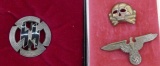 SS Sports Badge, Eagle & Skull Pins