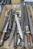 lot of approx 12 assorted Military Bayonets