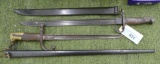 Bayonet Pair: Japanese & French w/scabbards