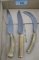 3 Vintage Hand Forged Knives w/Stag Handles