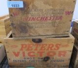 Peters & Winchester Wooden Ammo Crates