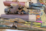 Large lot of Vintage Bows, Arrows & Archery Gear