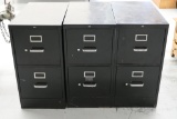 3 Metal 2 Drawer File Cabinets