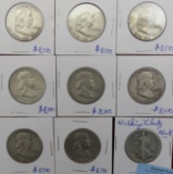 lot of 8 Franklin or Walking US Half Dollars