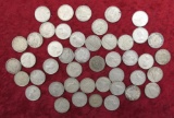lot of 45 Silver Canadian Dimes