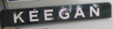 One sided Enamel KEEGAN Sign