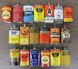 19 Vintage metal Gun Oil Cans