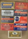 9 Vintage Peters 22 wrapped full Ammo Boxes